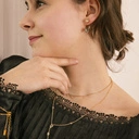 Wisząca kolczyki pod ucho zdobione kryształami. CIEPŁO-ZIMNO