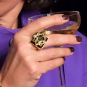 Geometryczny pierścień z kryształkami Swarovskiego. GAINSBOURG