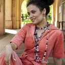 Długie klipsy kwiatki z naturalnych kamieni. LETNI WIECZÓR