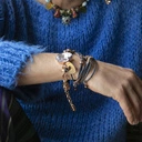 Kolczyki wiszące z niebieskimi i zielonymi kryształami. MORSKI KRAJOBRAZ