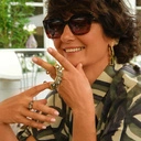 Pozłacane kolczyki w formie prostokątów z kryształami. TWÓJ CZAS NA BIS