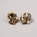 Złocone kolczyki z kryształkami w kolorze szampana. SZAMPAŃSKA NOC