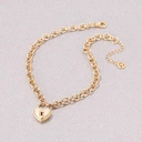 Pozłacany naszyjnik z łańcucha z zawieszką sercem-kłódeczką. ZAMEK DO SZCZĘŚCIA