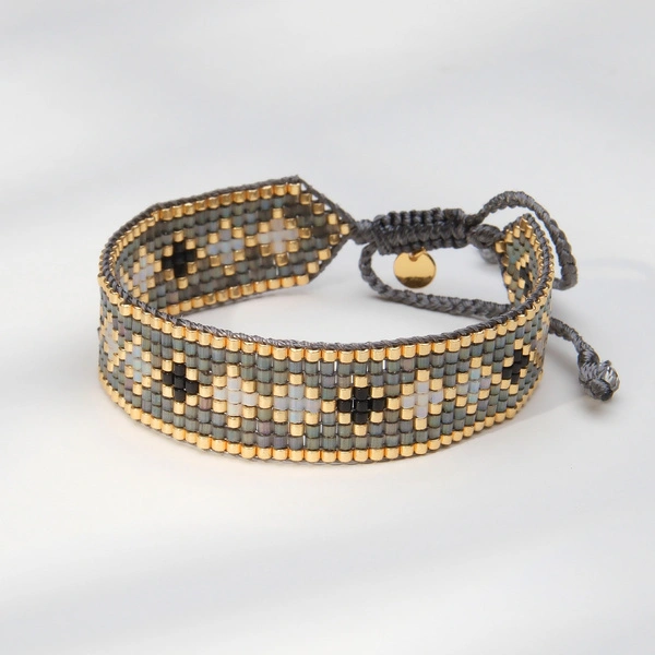 Delikatna bransoletka ręcznie tkana z paciorków Miyuki. ANDALUCIA