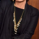 Złocony naszyjnik z kaskadą łańcuszków z perłami. FELICITA