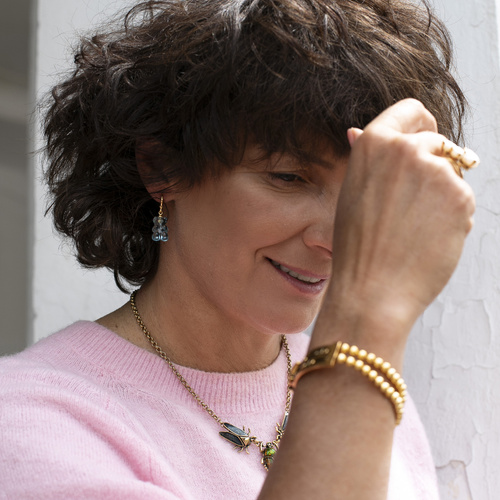 Pulsera sobredorada con cristales