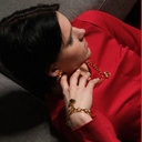 Okazały naszyjnik z łańcucha z dekorem. KŁÓDKA NA SZCZĘŚCIE