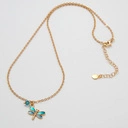 Krótki pozłacany naszyjnik z emaliowaną ważką. DODAJE SIŁY