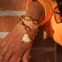 Pozłacana bransoletka z dużych nieregularnych ogniw. REVOLTA