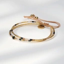 Bransoletka z paciorków Miyuki z akcentem z onyksu. MADAME NOIR