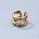 Podwójna pozłacana obrączka z kryształkami. PASSO DOBLE