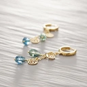 Kolczyki małe kółka z kolorowymi kryształkami. O TO CHODZI