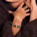 Pierscionek w złocie i srebrze z szampańskim kryształem. TOAST W SAO PAULO