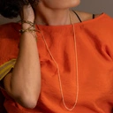 Złota bransoletka z brązowym i beżowym kordonkiem. MOJA OD LAT