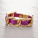 Bransoletka-łańcuch z paskiem w kolorze fuksji. W DOBRYM HUMORZE