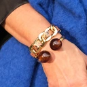 Bransoletka łańcuch z paskiem z motywem skóry węża. KLEOPATRA 