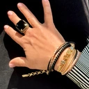 Skórzana bransoletka z kryształkami i koralikami. PIASKI TEL AWIWU