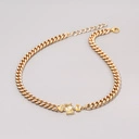 Złocony naszyjnik na grubym łańcuchu z trzema kryształami. BRUNA