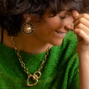 Krótki naszyjnik łańcuch z dużym zapięciem sercem. SZALONA MIŁOŚĆ