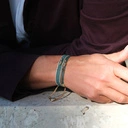 Morsko-złota bransoletka z paciorków Miyuki z dekorem. ALICIA