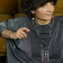 Posrebrzana bransoletka z szarymi kryształkami. PANI ZIMA