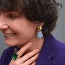 Pozlacany lekki pierścień z zielonym kryształem. SZMARAGD ROMA