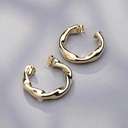 Pozłacane kolczyki koła a la skręcona lina. SPIRALA BLASKU