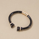 Sztywna otwarta bransoletka z dwiema głowami kotów. SPOTKANIE WE DWOJE