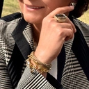 Regulowany pierścień z ciemnoszarym kryształkiem. MAM TO COŚ