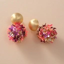 Wiszące kolczyki kule z kwiatkami w różnych kolorach. BUKIET ZMYSŁÓW