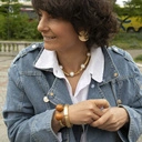 Złota sztywna bransoletka z kulkami w kolorze sieny. BRAZYLIJSKIE TRUFLE