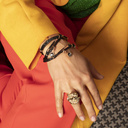 NO TENDA MIEDO DE VOLVERSE LOCA. Pulsera con tanga de cuero