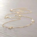 Długi naszyjnik z ważkami, kamieniami i kryształkami. LEKKO MI