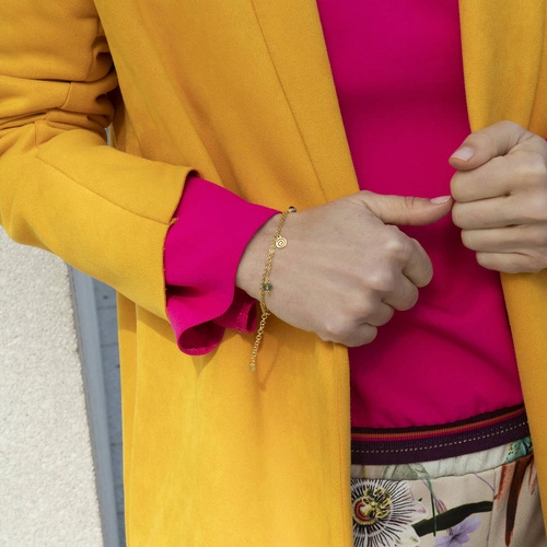 Bransoletka z podwójnym łańcuszkiem z zawieszkami. EFEMERYCZNA