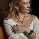 Pozłacany naszyjnik z łańcucha z zawieszką sercem-kłódeczką. ZAMEK DO SZCZĘŚCIA