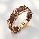 Pozłacana pancerka z paskiem z brązowej ekoskóry. PLAŻA IPANEMA