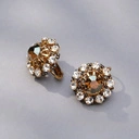 Klipsy ze złoconych koralików i kryształków. WIECZOR W RIO