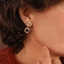 Delikatne pozłacane kolczyki pod ucho z kryształkami. PROMIEŃ