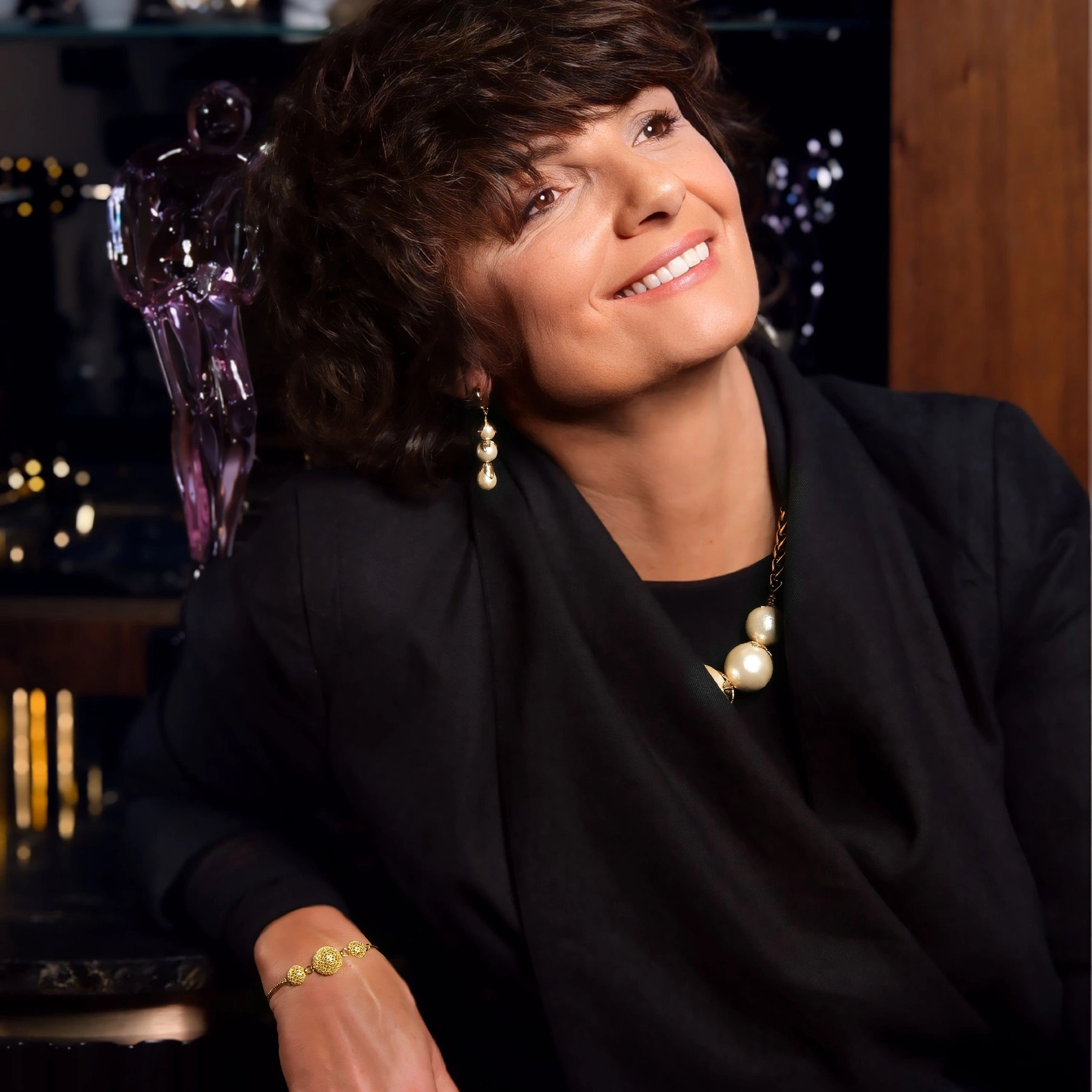 Pozłacana bransoletka z ażurowymi półkulami. AŻUR MON AMOUR