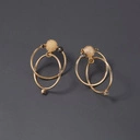 Pozłacane kolczyki wiszące z dwóch kół z kryształkami. ROMANTYCZNA LAGUNA