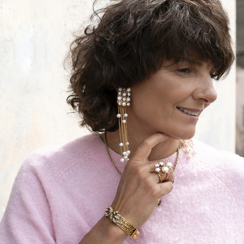 Pulsera sobredorada con cristales