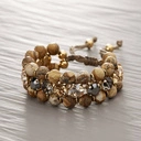 Bransoletka na sznurku z naturalnymi kamieniami. ORZECHOWY PRZYSMAK