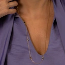 Długi pozłacany naszyjnik z cyrkoniami serduszkami. DLA DZIEWCZYN