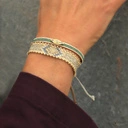 Wąska bransoletka ręcznie tkana z paciorków Miyuki. HONEY