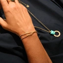 Pozłacany wisiorek z głową małej pantery z ringiem. KOTKA PSOTKA