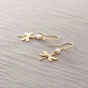 Drobne kolczyki wiszące z ważkami i perełkami. ALPEJSKIE ŁĄKI