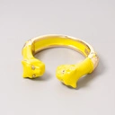 Złocona bransoletka z dwiema żółtymi głowami panter. ŻÓŁTE LAMBORGHINI