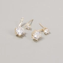 Pozłacane kolczyki z przezroczystymi cyrkoniami. BLUES