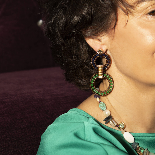 JARDÍN BRASILEÑO. Pendientes colgantes de cuentas