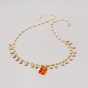 Złocony naszyjnik na łańcuszku z pomarańczowym misiem. ALE MILUCH